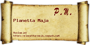 Planetta Maja névjegykártya